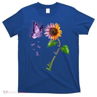 Butterfly Sunflower Autoimmune Disease Awareness Gift T-Shirt