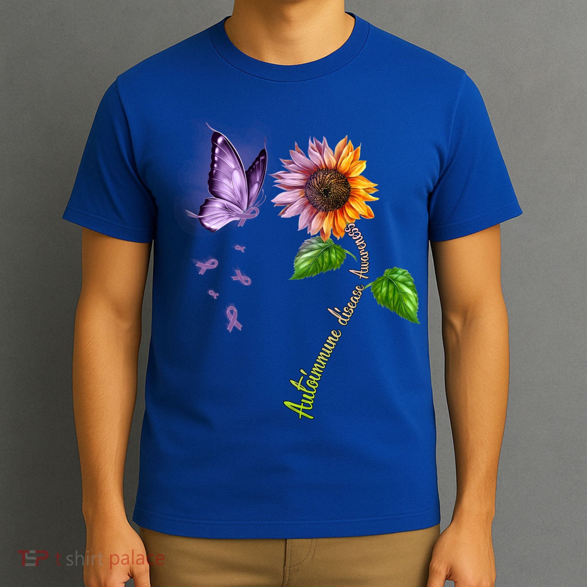 Butterfly Sunflower Autoimmune Disease Awareness Gift T-Shirt
