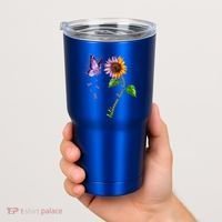 Butterfly Sunflower Autoimmune Disease Awareness Gift Tumbler thumb 2