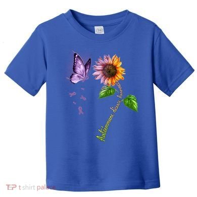 Butterfly Sunflower Autoimmune Disease Awareness Gift Toddler T-Shirt