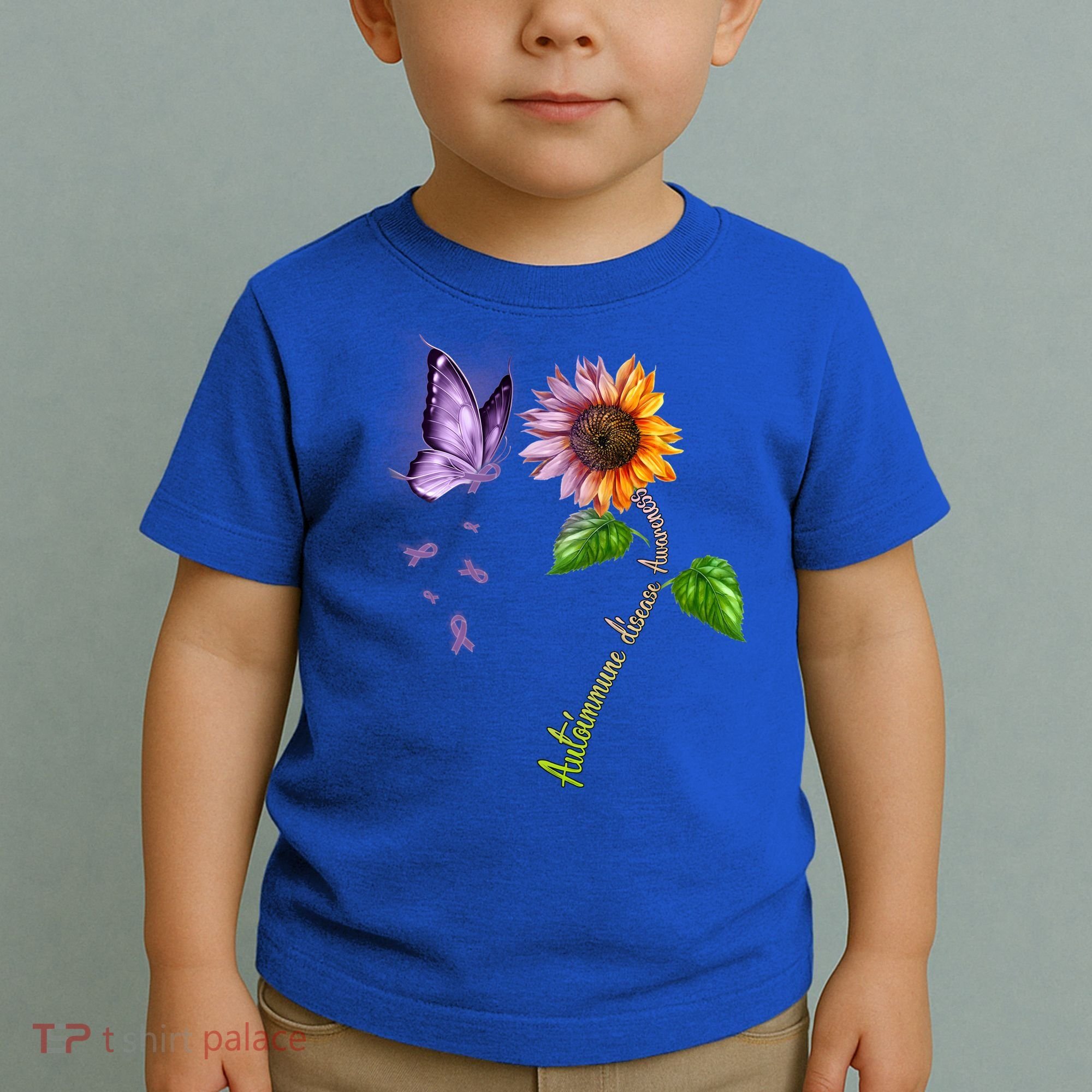 Butterfly Sunflower Autoimmune Disease Awareness Gift Toddler T-Shirt
