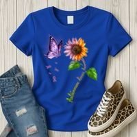 Butterfly Sunflower Autoimmune Disease Awareness Gift Women's T-Shirt thumb 3
