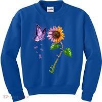 Butterfly Sunflower Autoimmune Disease Awareness Gift Kids Sweatshirt thumb 0