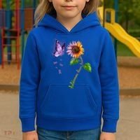 Butterfly Sunflower Autoimmune Disease Awareness Gift Kids Hoodie thumb 3