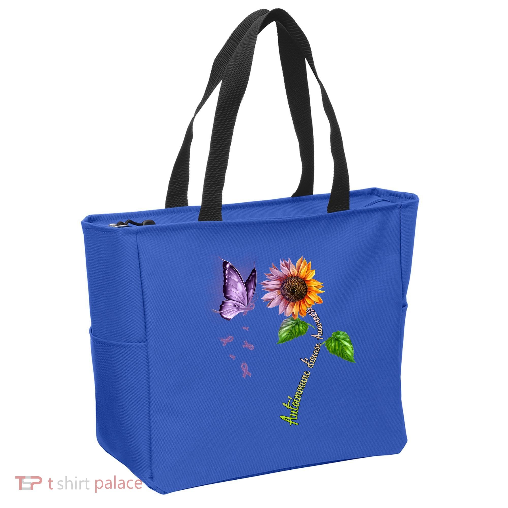 Butterfly Sunflower Autoimmune Disease Awareness Gift Tote Bag