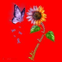 Butterfly Sunflower Autoimmune Disease Awareness Gift Santa Hat thumb 1