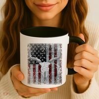 Bull Skull American Flag Cow Skull Western Graphic Wild West Great Gift Coffee Mug thumb 3