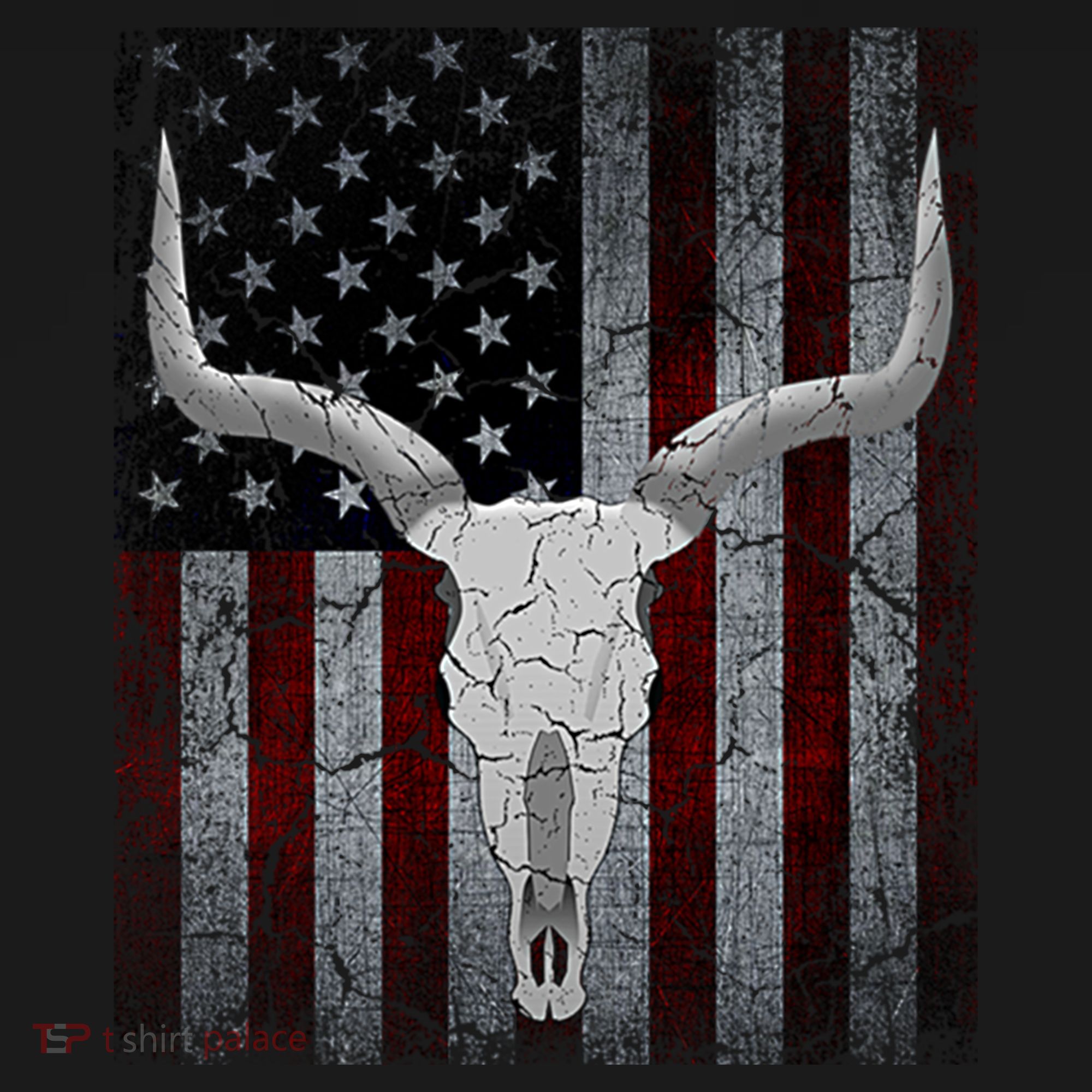 Bull Skull American Flag Cow Skull Western Graphic Wild West Great Gift Women's Hoodie
