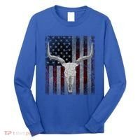 Bull Skull American Flag Cow Skull Western Graphic Wild West Great Gift Long Sleeve Shirt thumb 0