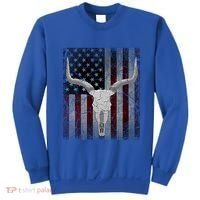Bull Skull American Flag Cow Skull Western Graphic Wild West Great Gift Sweatshirt thumb 0