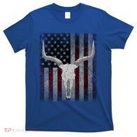 Bull Skull American Flag Cow Skull Western Graphic Wild West Great Gift T-Shirt thumb 0