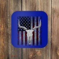 Bull Skull American Flag Cow Skull Western Graphic Wild West Great Gift Coaster thumb 0