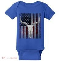 Bull Skull American Flag Cow Skull Western Graphic Wild West Great Gift Baby Bodysuit thumb 0
