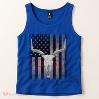 Bull Skull American Flag Cow Skull Western Graphic Wild West Great Gift Tank Top thumb 2