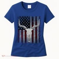 Bull Skull American Flag Cow Skull Western Graphic Wild West Great Gift Women's T-Shirt thumb 0