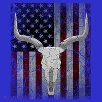 Bull Skull American Flag Cow Skull Western Graphic Wild West Great Gift Women's T-Shirt thumb 6