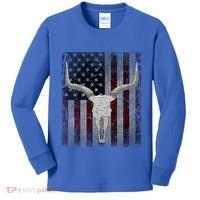 Bull Skull American Flag Cow Skull Western Graphic Wild West Great Gift Kids Long Sleeve Shirt thumb 0