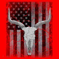 Bull Skull American Flag Cow Skull Western Graphic Wild West Great Gift Santa Hat thumb 1