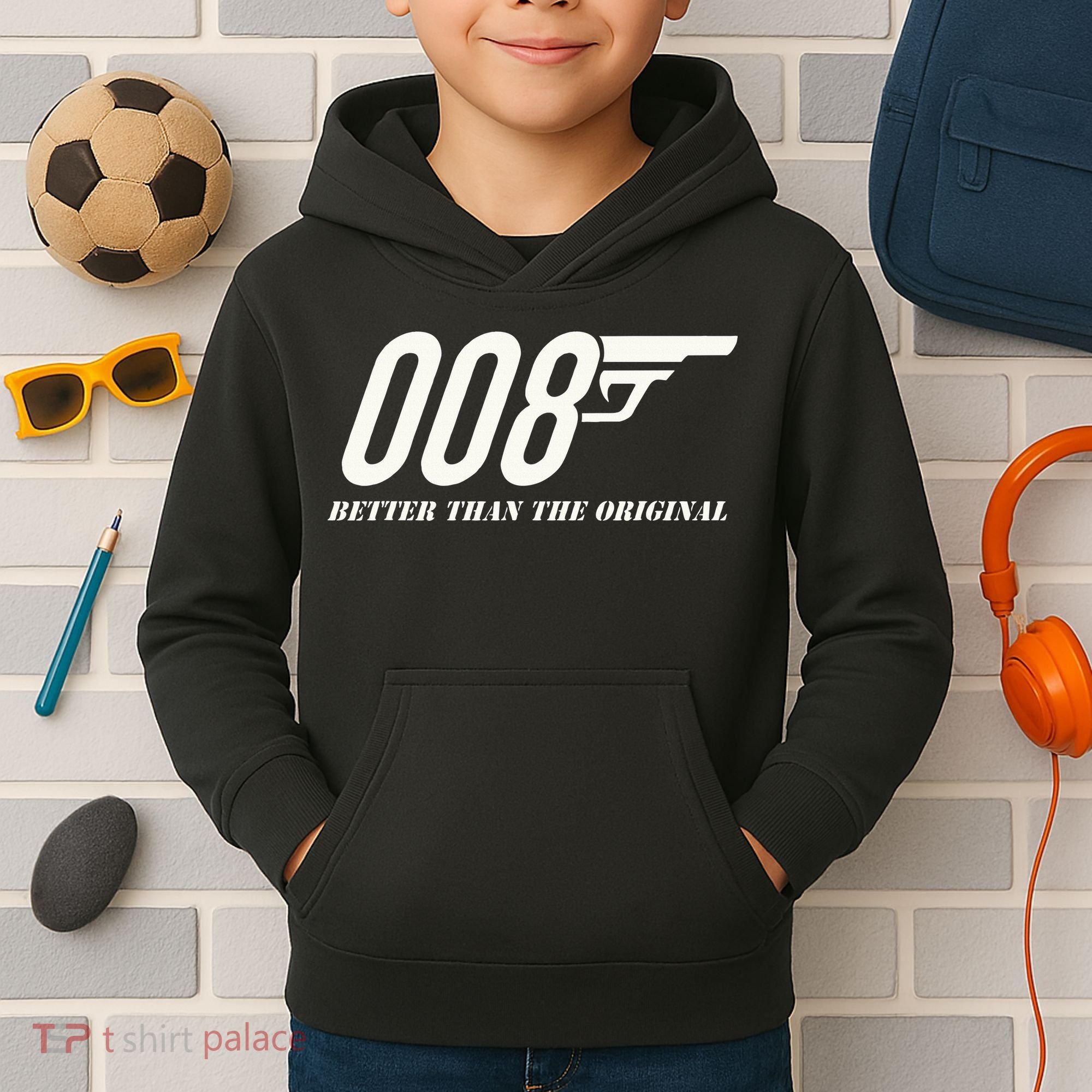 British Secret Agent 007 + 1 Better Than The Original Kids Hoodie