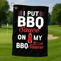 Bbq Sauce Barbeque Recipes Korean Barbecue Keto Gift Golf Towel thumb 1