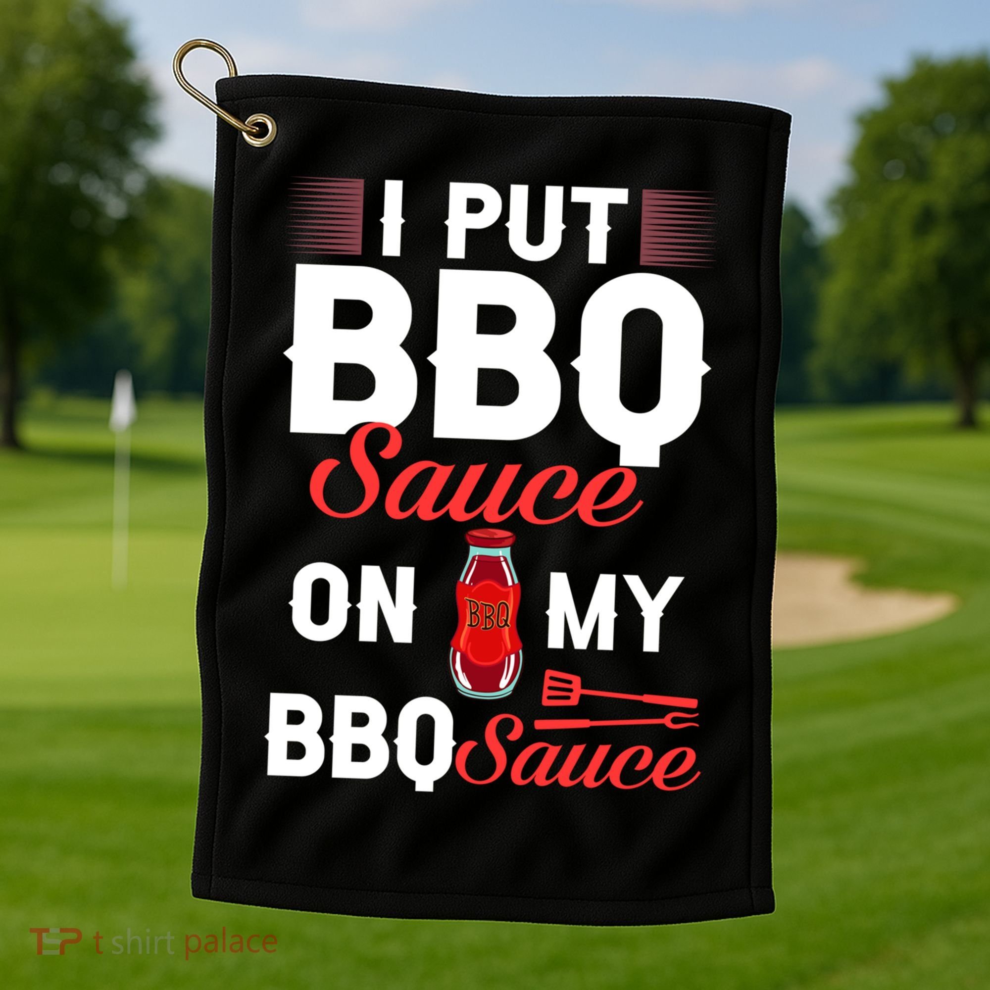 Bbq Sauce Barbeque Recipes Korean Barbecue Keto Gift Golf Towel