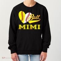 Baseball Softball Ball Heart Mimi Mother's Day Women's Sweatshirt thumb 0