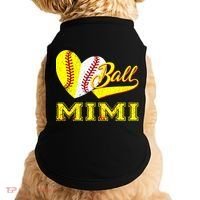 Baseball Softball Ball Heart Mimi Mother's Day Doggie Tank thumb 0