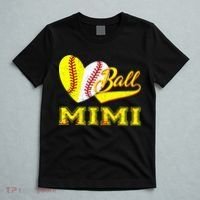 Baseball Softball Ball Heart Mimi Mother's Day T-Shirt thumb 5