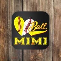 Baseball Softball Ball Heart Mimi Mother's Day Coaster thumb 0