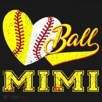 Baseball Softball Ball Heart Mimi Mother's Day Women's Hoodie thumb 2