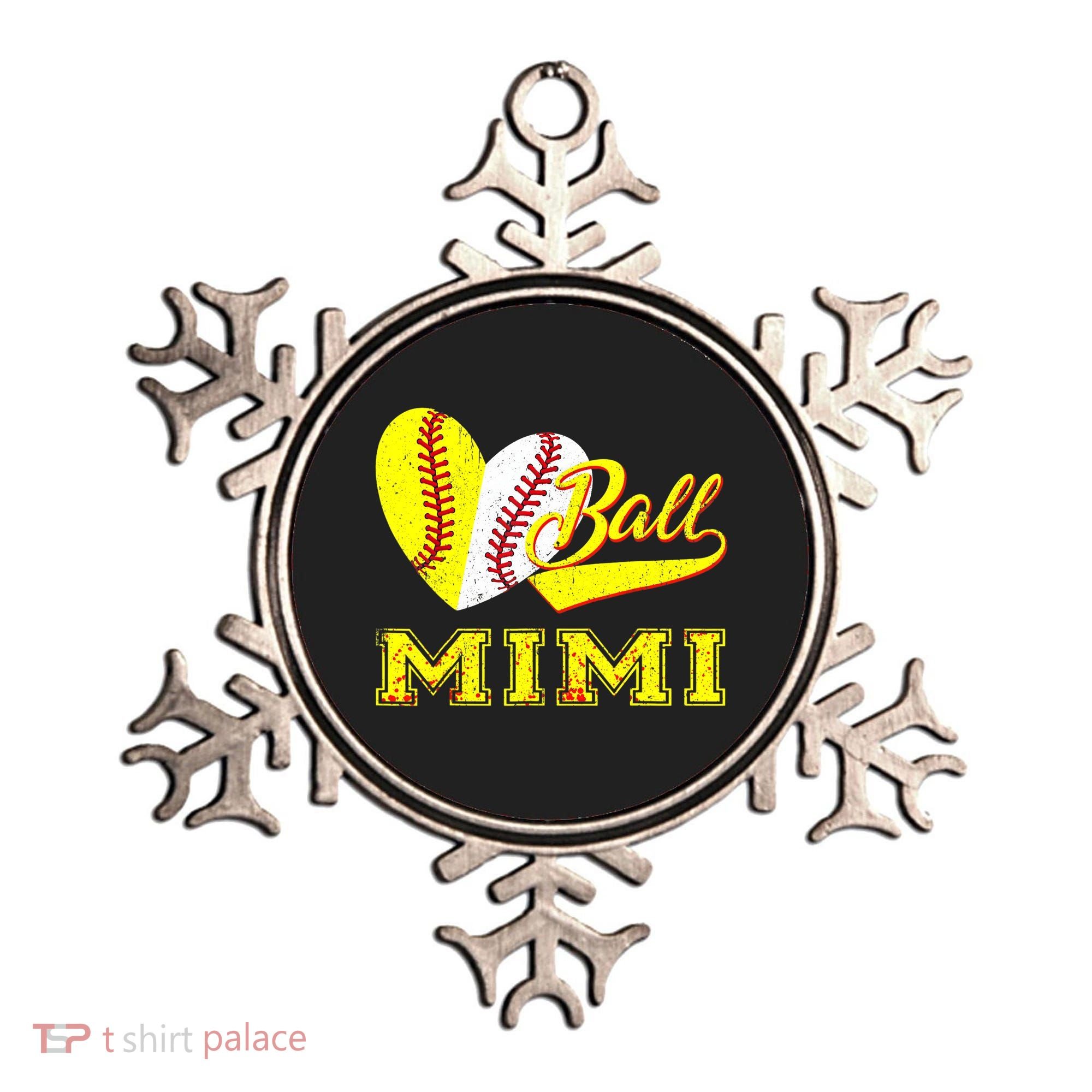 Baseball Softball Ball Heart Mimi Mother's Day Ornament