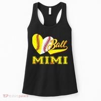 Baseball Softball Ball Heart Mimi Mother's Day Women's Tank Top thumb 0