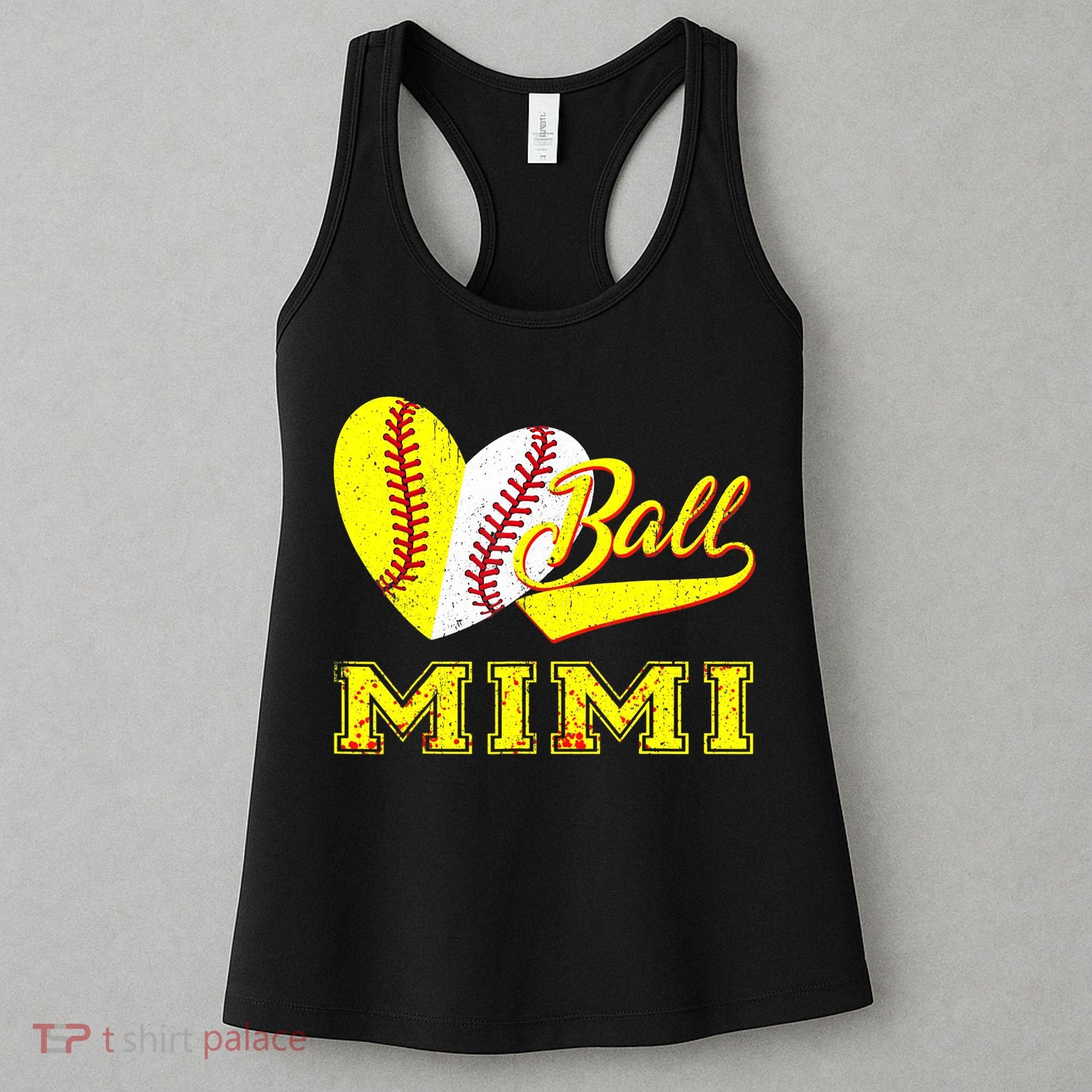 Baseball Softball Ball Heart Mimi Mother's Day Women's Tank Top