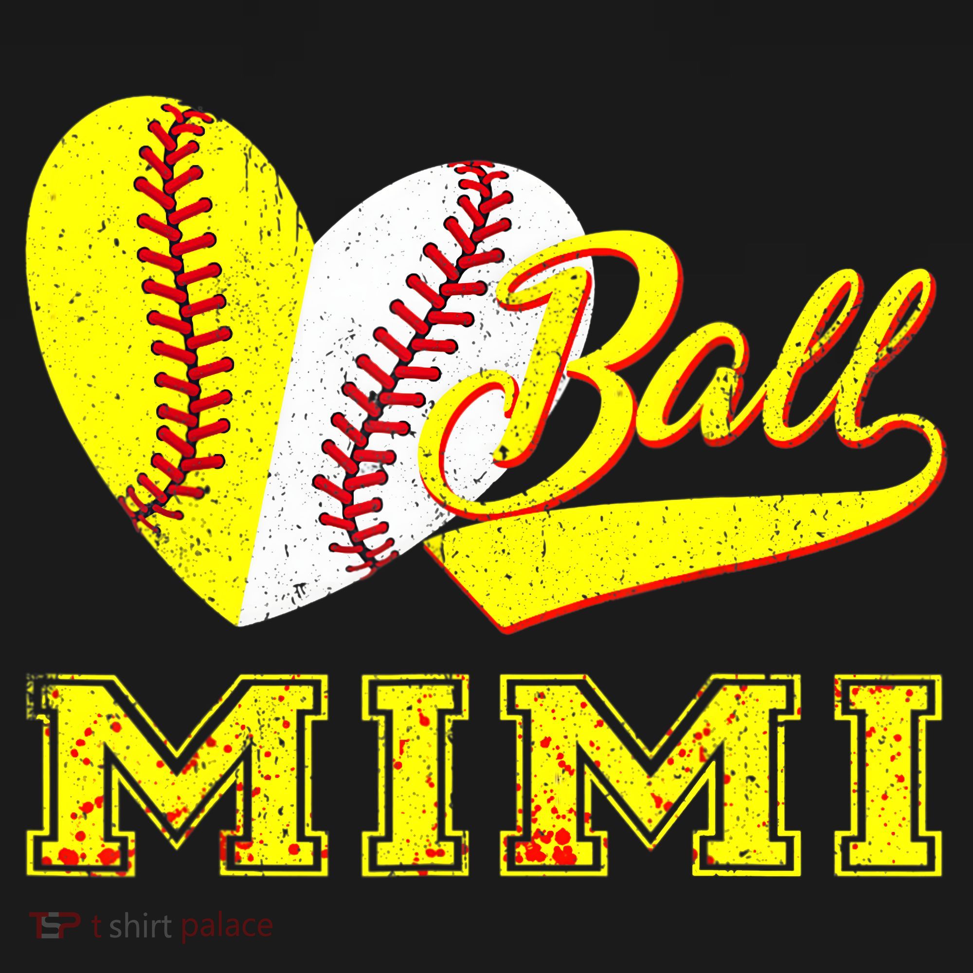 Baseball Softball Ball Heart Mimi Mother's Day Women's Tank Top