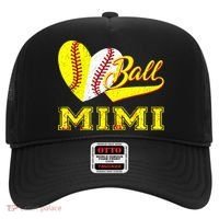 Baseball Softball Ball Heart Mimi Mother's Day Hat thumb 0