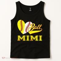Baseball Softball Ball Heart Mimi Mother's Day Tank Top thumb 2