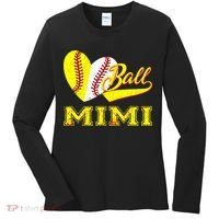 Baseball Softball Ball Heart Mimi Mother's Day Women's Long Sleeve Shirt thumb 0