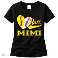 Baseball Softball Ball Heart Mimi Mother's Day Women's T-Shirt thumb 0