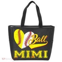 Baseball Softball Ball Heart Mimi Mother's Day Tote Bag thumb 0