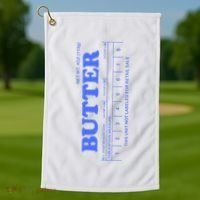Butter Stick Blue Funny Golf Towel thumb 1