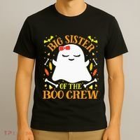 Big Sister Boo Crew Ghost Matching Family Halloween T-Shirt thumb 3