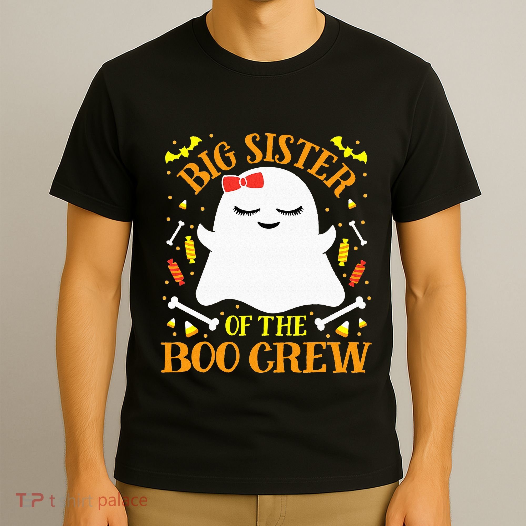 Big Sister Boo Crew Ghost Matching Family Halloween T-Shirt