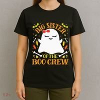 Big Sister Boo Crew Ghost Matching Family Halloween T-Shirt thumb 4