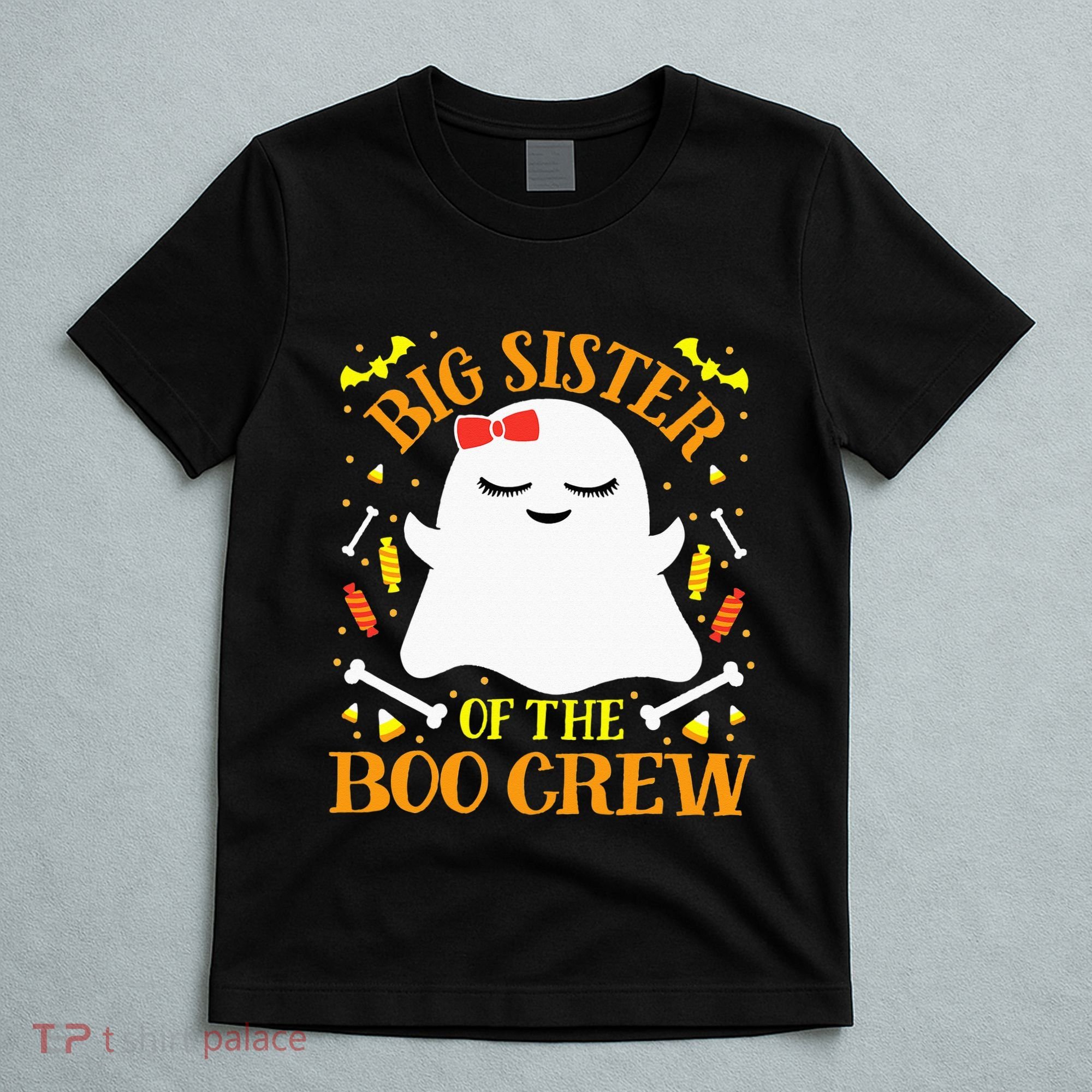 Big Sister Boo Crew Ghost Matching Family Halloween T-Shirt