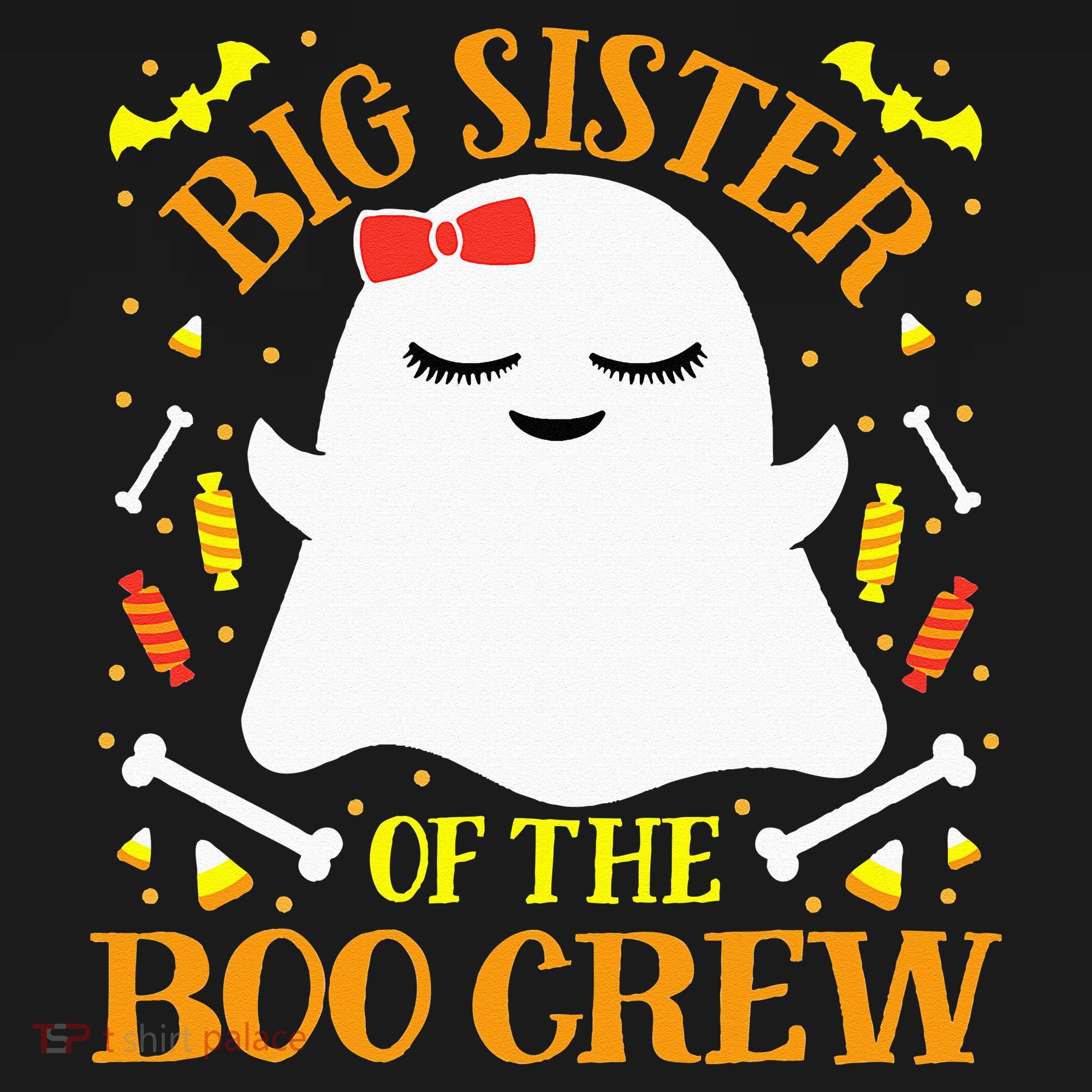 Big Sister Boo Crew Ghost Matching Family Halloween Women's Hoodie