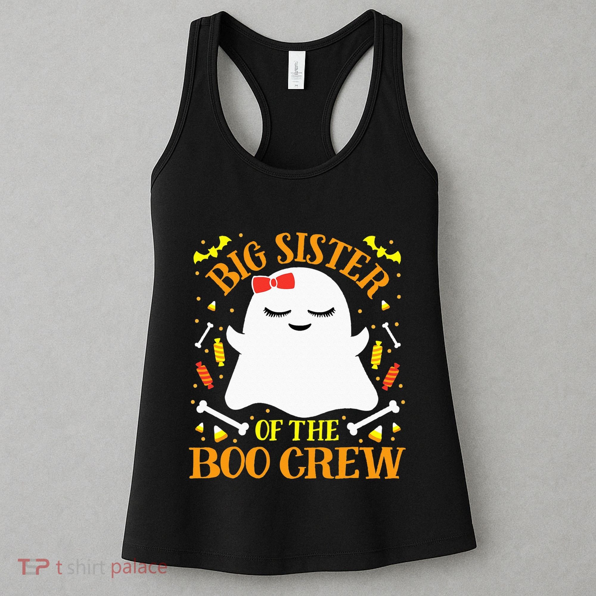 Big Sister Boo Crew Ghost Matching Family Halloween Women's Tank Top