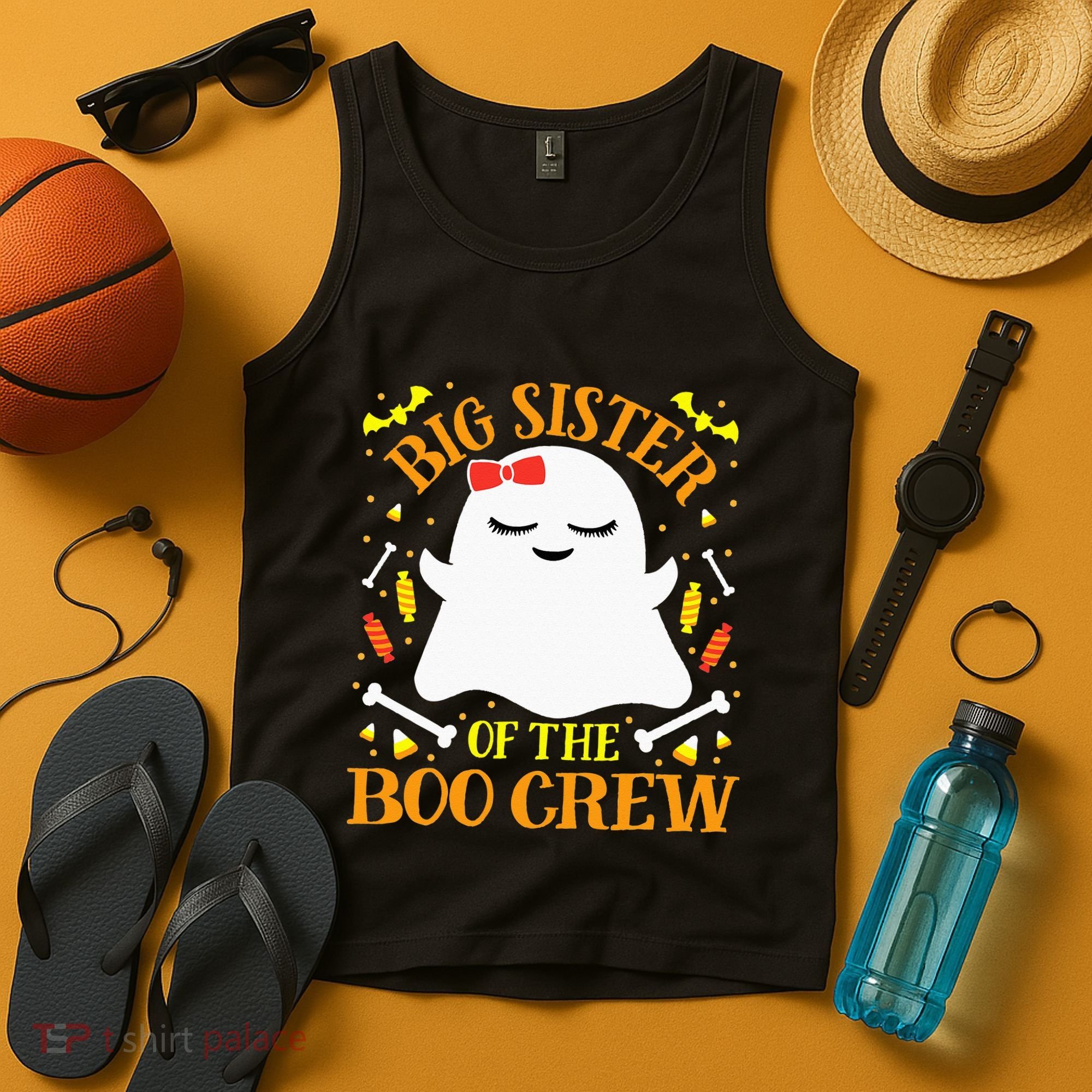 Big Sister Boo Crew Ghost Matching Family Halloween Tank Top
