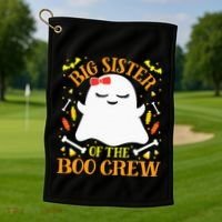 Big Sister Boo Crew Ghost Matching Family Halloween Golf Towel thumb 1