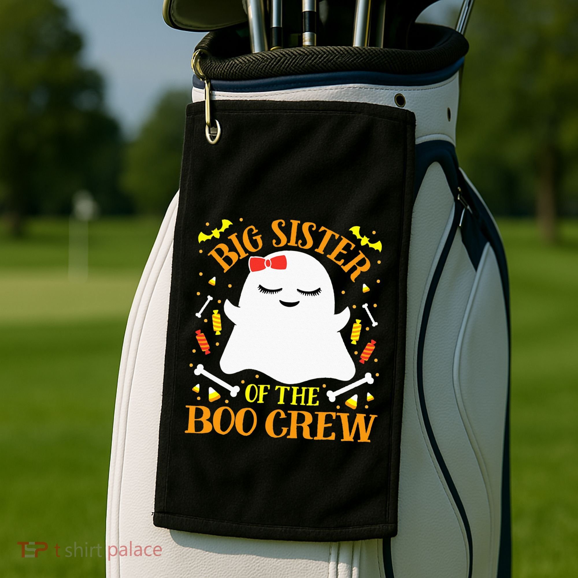 Big Sister Boo Crew Ghost Matching Family Halloween Golf Towel