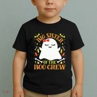 Big Sister Boo Crew Ghost Matching Family Halloween Toddler T-Shirt thumb 2